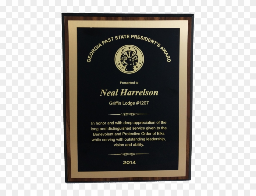 9″ X 12″ Walnut Finish Plaque With Brass Face Plate - Purple Ribbon Campaign Clipart