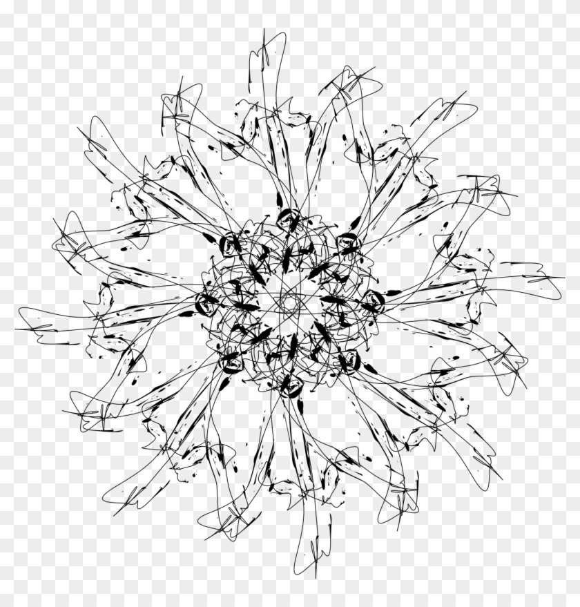 Snow Snow White Petal Snowflake Png Image - Line Art Clipart #2647351