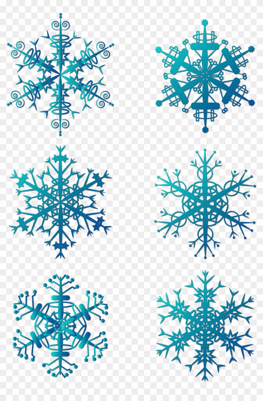 Winter Snowflakes Blue Christmas Snowflake Decorations - Vector Graphics Clipart #2647387