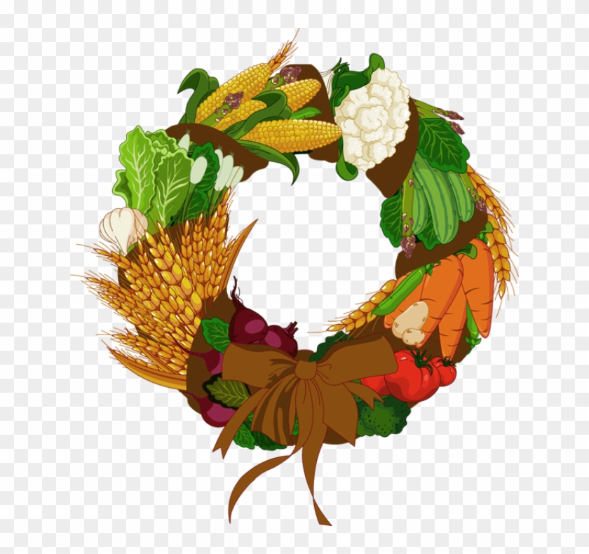 Colorful Clip Art For The Autumn Season - Vegetable Wreath Clipart - Png Download