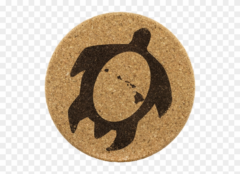 Honu Hawaiian Islands Round Cork Coaster Set, Coasters, - Drink Coaster Clipart