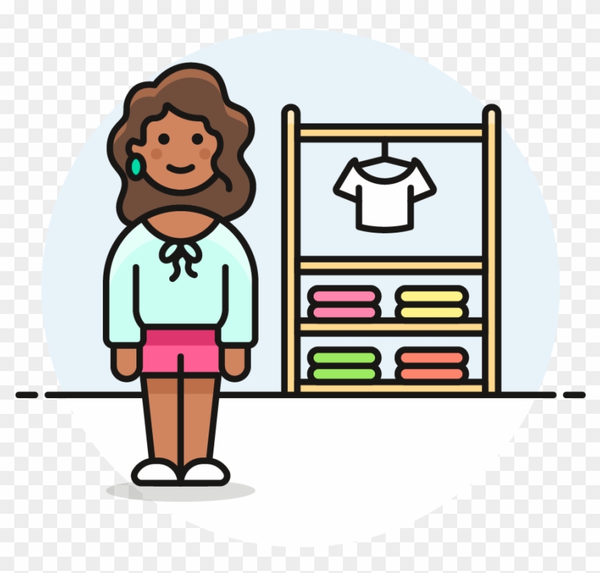 119 Cloth Shop Female African American - Cartoon Clipart #2647822