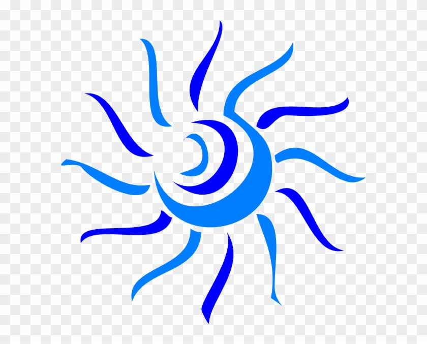 Blue Swirl Svg Clip Arts 600 X 597 Px - Sun Clipart With Transparent Background - Png Download