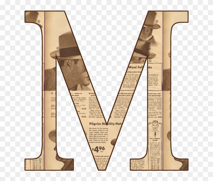 Scrapbook Alphabet Png - Letra M En Periodico Clipart