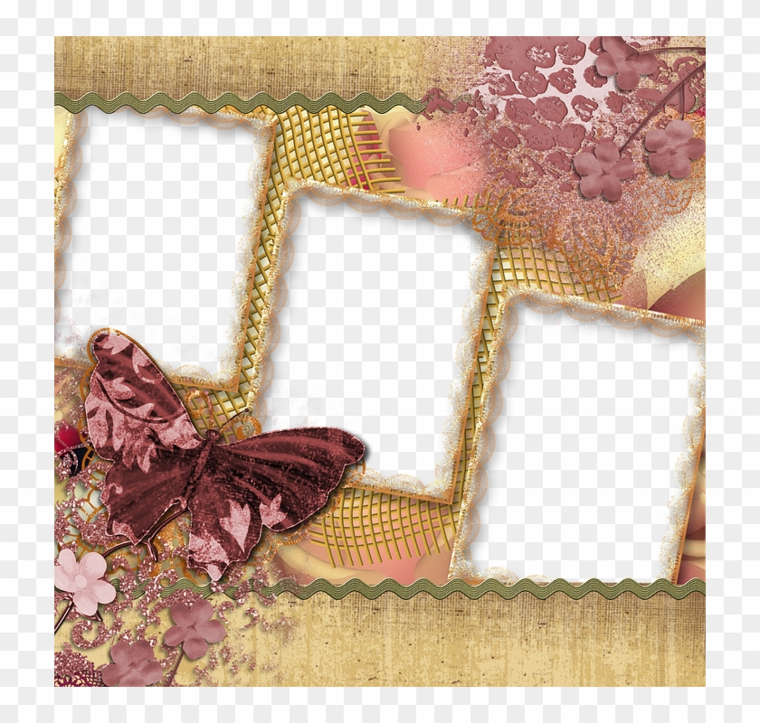 Background, Scrapbook, Page, Butterfly, Square - Transparent Garden Background Frame Clipart