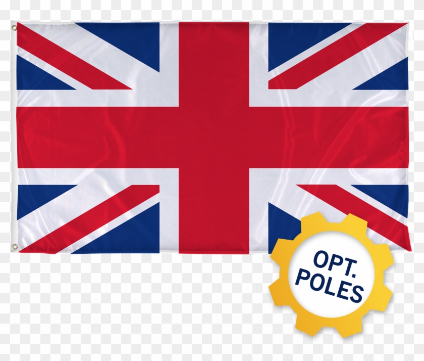United Kingdom Flag W/ Optional Flagpole - United Kingdom Flag Clipart #2649587