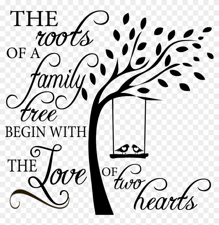 Sweetumswalldecals Tree With Birds On Swing Wall Decal - Tree Silhouette With Two Birds Clipart