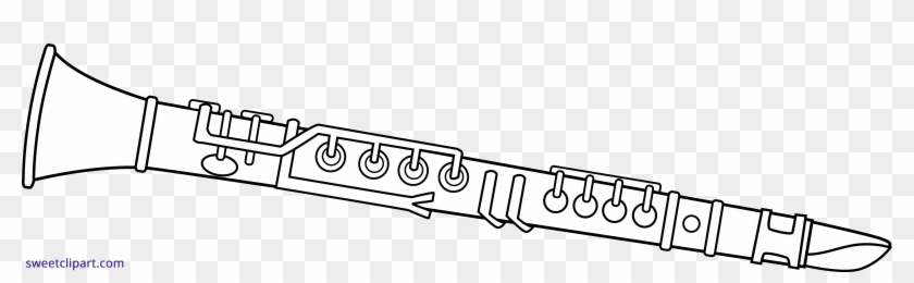Clarinet Line Art Clipart - Clarinet Coloring Page - Png Download