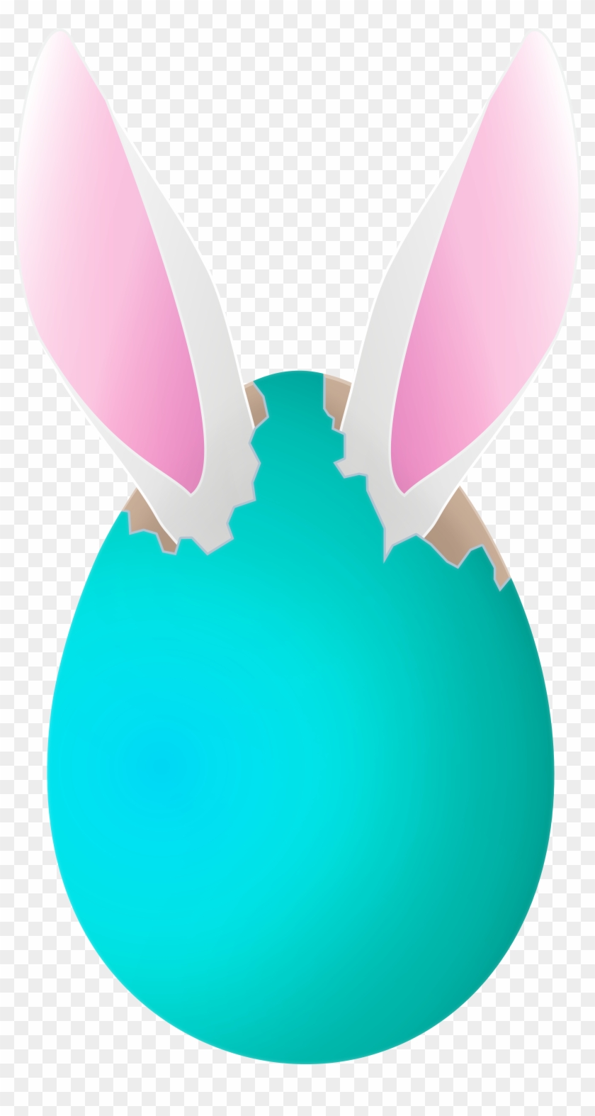 Blue Easter Egg With Bunny Ears Png Clipart Image - Illustration Transparent Png #2650892