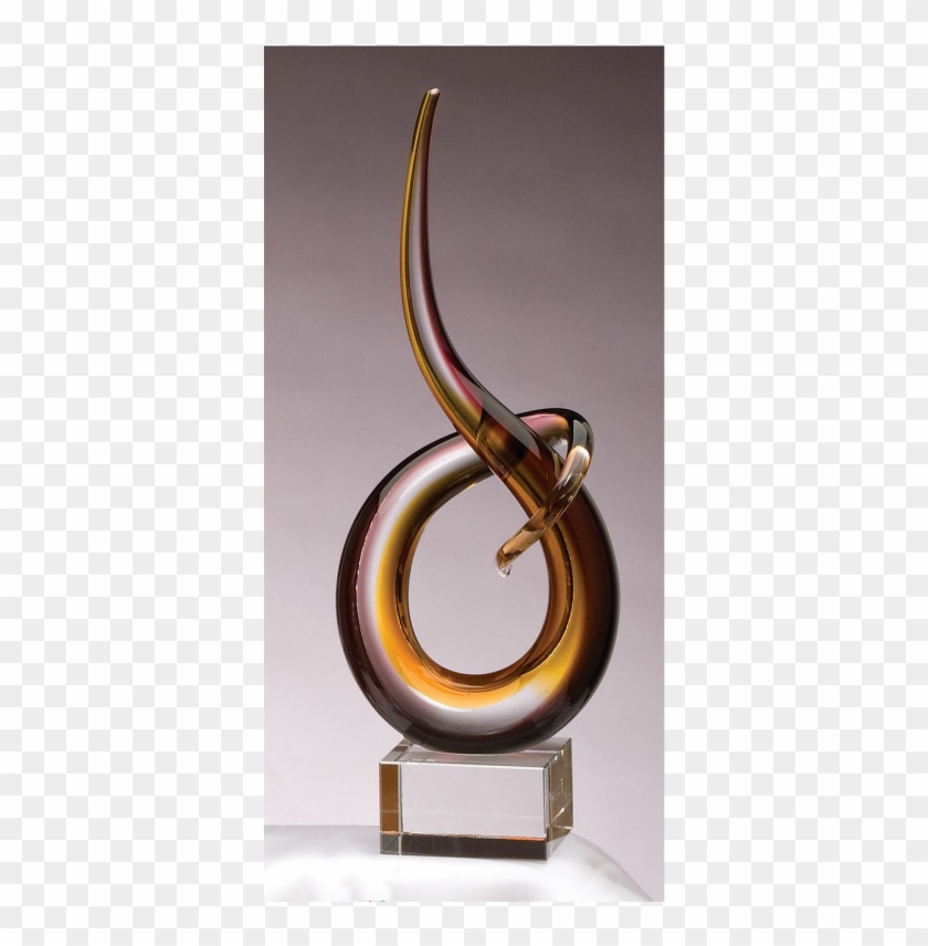 Brown And Gold Glass Art Award G534 - Glass Sculpture Clipart #2651140