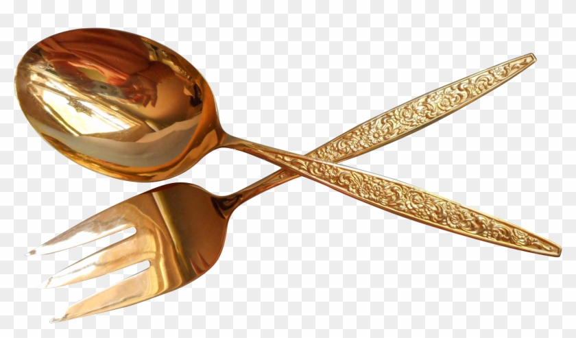 Gold Spoon Fork Knife Crown Png Clipart #2651733