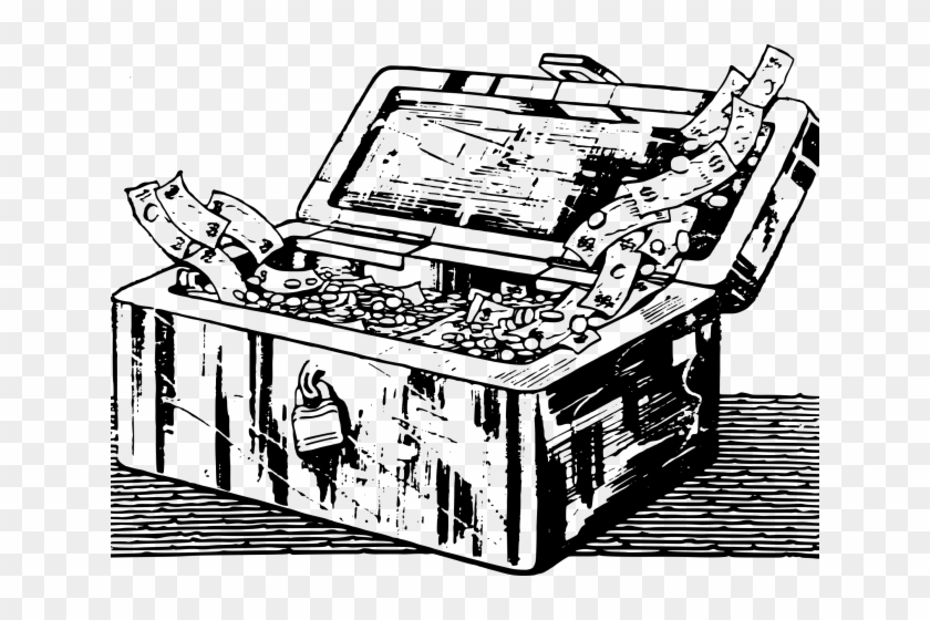 Treasure Clipart Big - Black And White Buried Treasure Clipart - Png Download #2651762