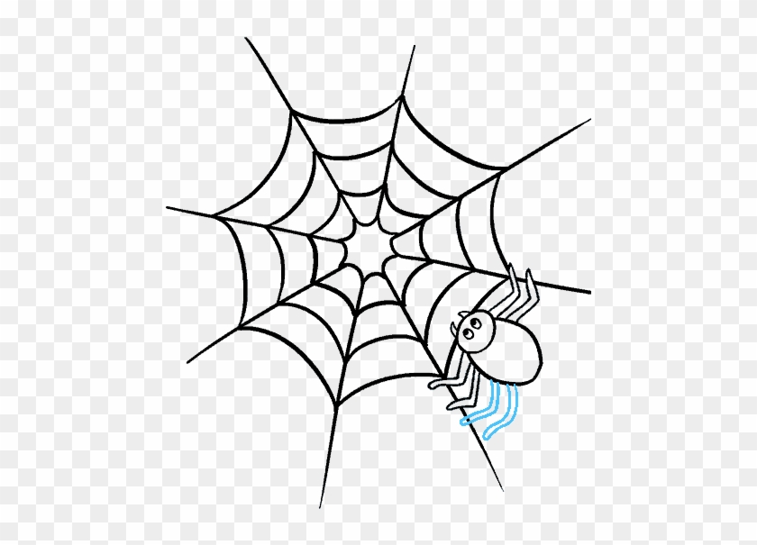 Spiders Drawing Realistic - Spider With Web Drawing Clipart #2652451