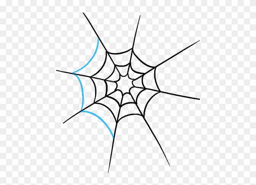 Spiders Drawing Easy - Spider With Web Drawing Clipart