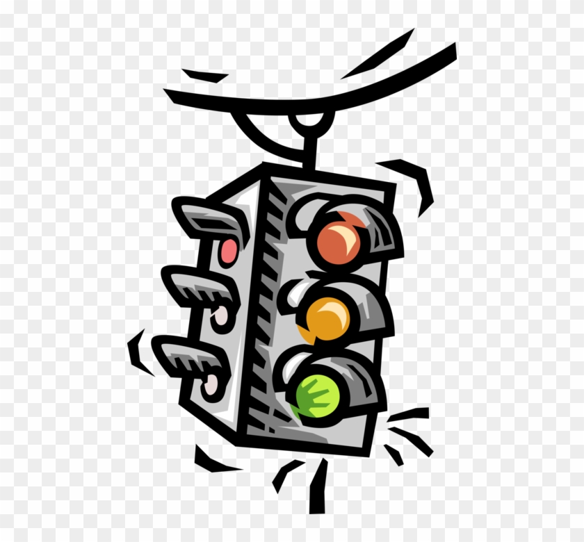 Vector Illustration Of Traffic Light Signals Or Stop Clipart