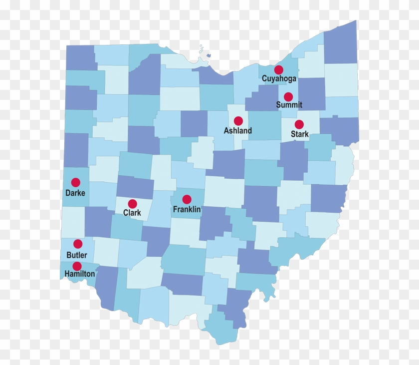 County Map Of Ohio Clipart (#2653612) - PikPng