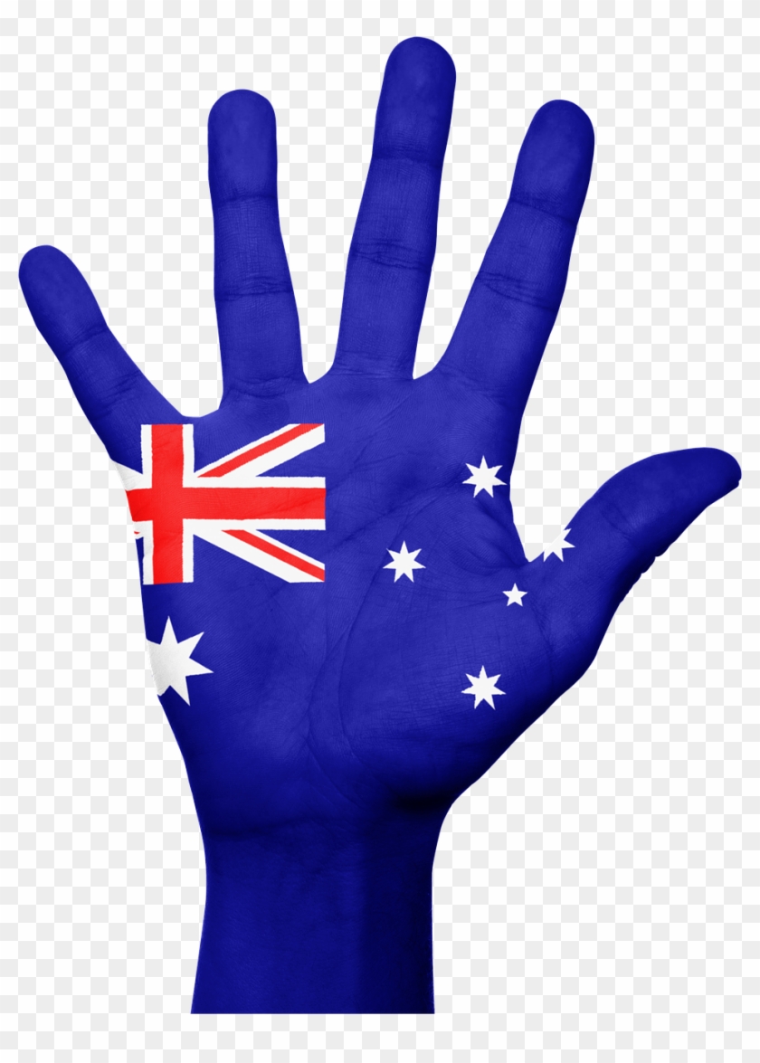 Australia Flag Hand National Png Image - Australian Flag On Hand Clipart #2654228