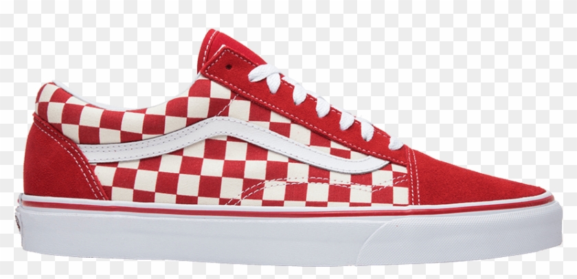 vans primary check old skool red