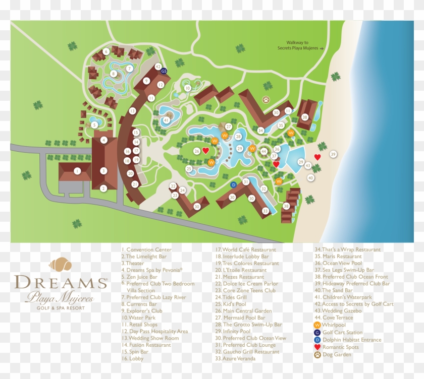 Dreams Playa Mujeres Map Clipart #2654711