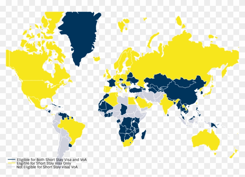 Complete List Of Countries With Indonesia Free Visa - Map Clipart #2654865
