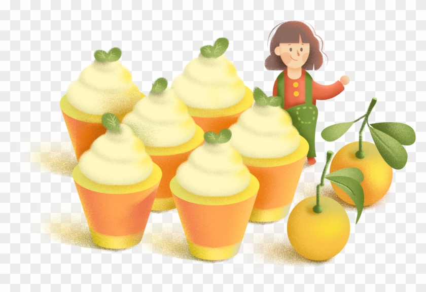 Pintado A Mano Dibujos Animados Fresco Torta De La - Cupcake Clipart #2655154