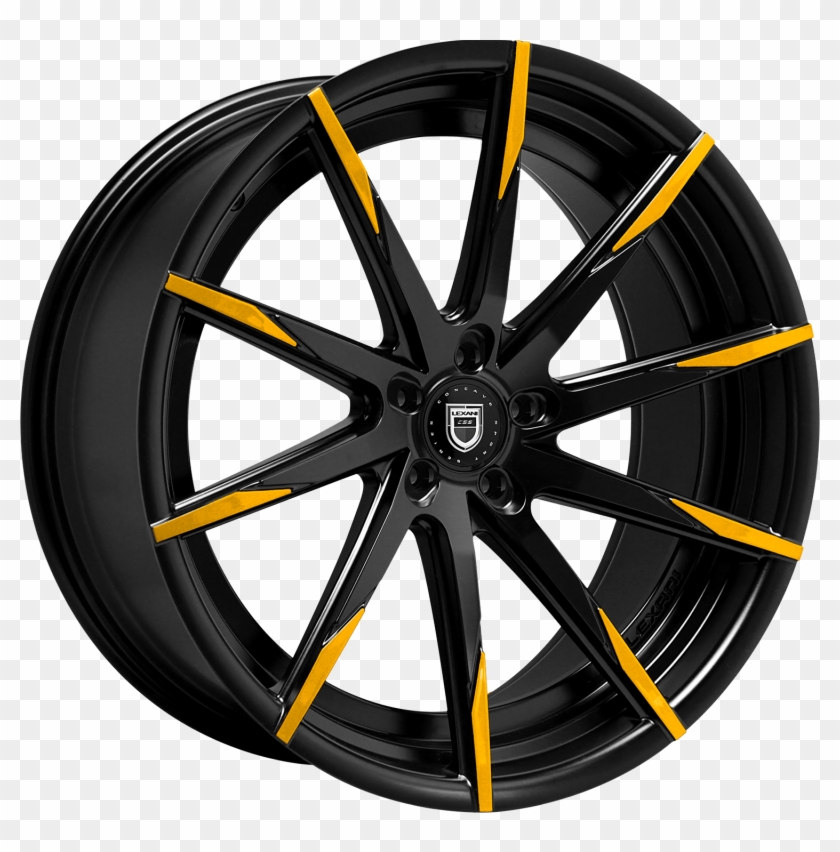 Yellow And Black Finish - Lexani Css 15 Wheel Clipart #2657039