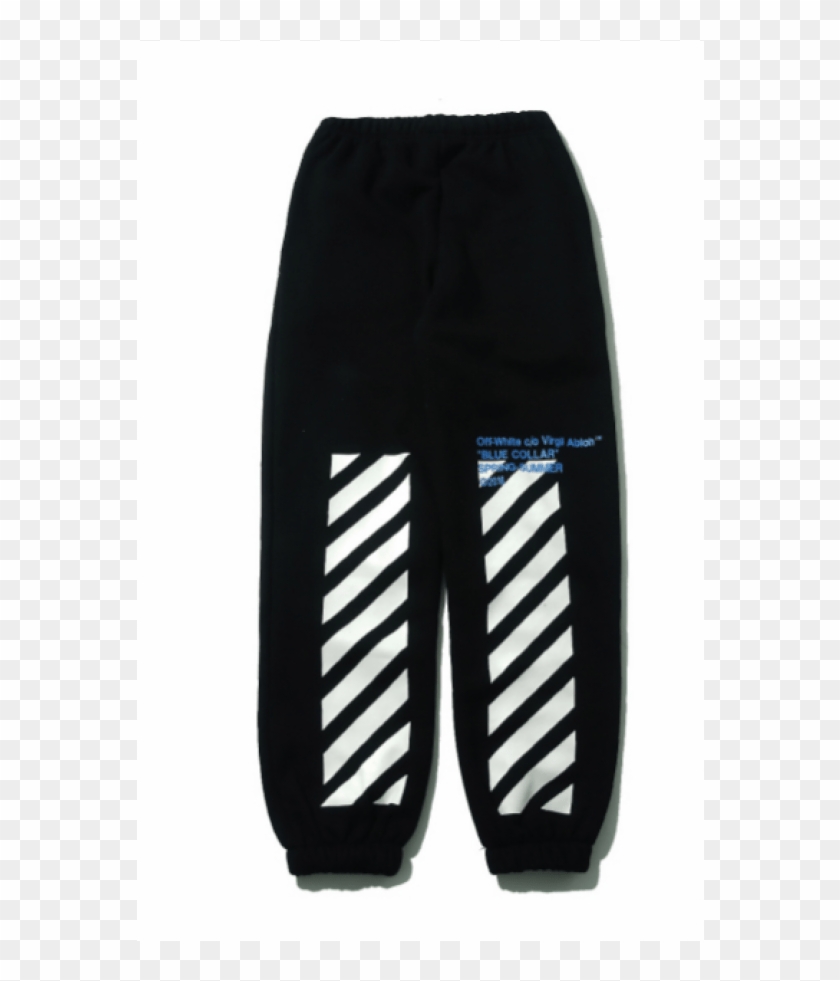 White Logo Sweatpants Black - Hockey Sock Clipart #2660056