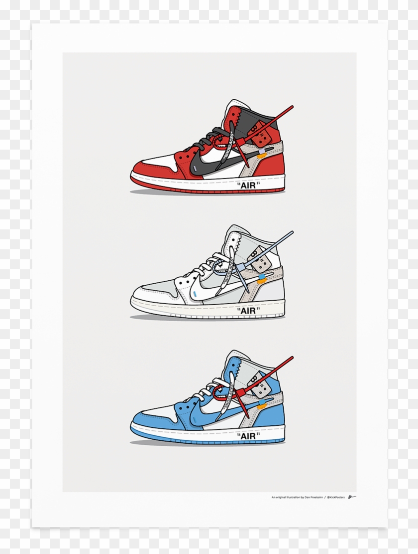 Unframed, Print Only • Available In A2 Or A3 Sizes - Off White Air Jordan 1 Clipart