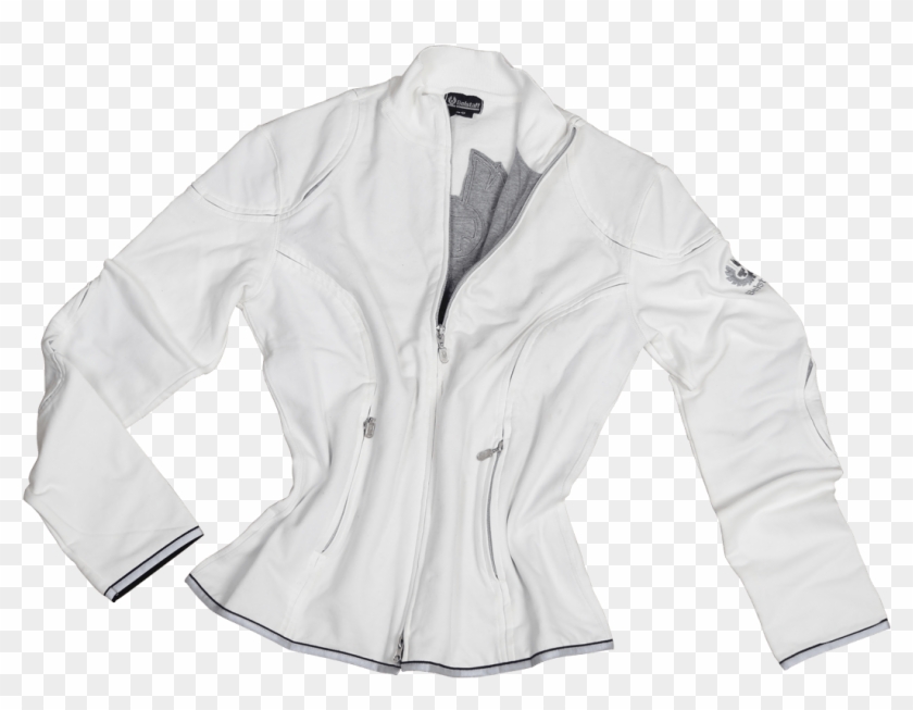 Belstaff Prof Logo Ladies' Cardigan, Off White - Leather Jacket Clipart #2660141