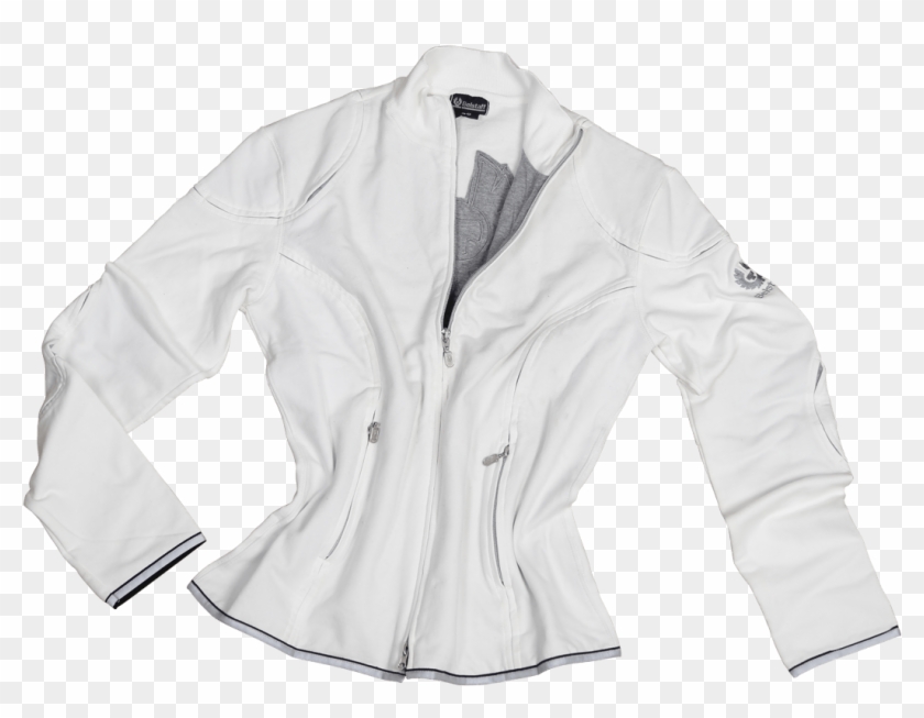 Belstaff Prof Logo Ladies' Cardigan, Off White - Leather Jacket Clipart