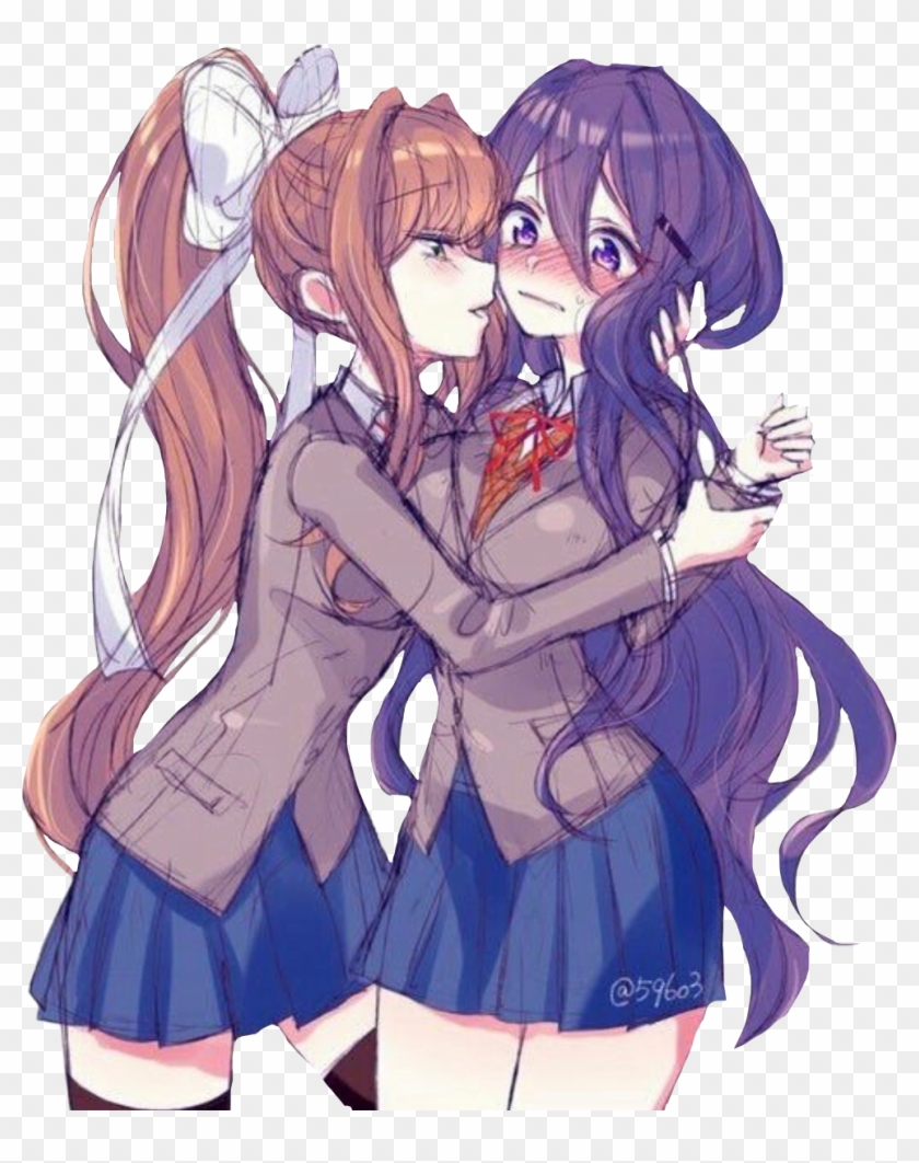 Report Abuse - Doki Doki Literature Club Monika X Yuri Clipart #2660729