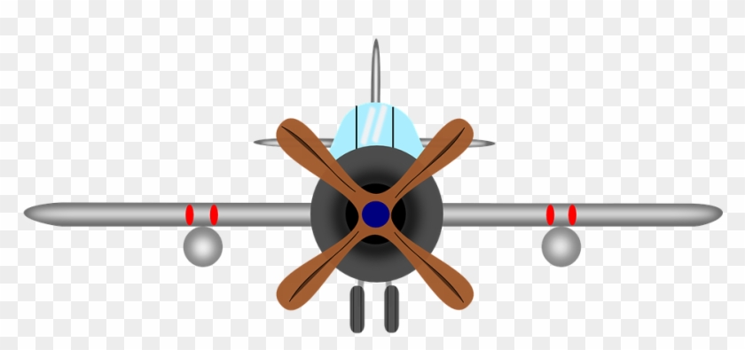 Propeller Plane Cliparts - Plane With Propeller In Front - Png Download