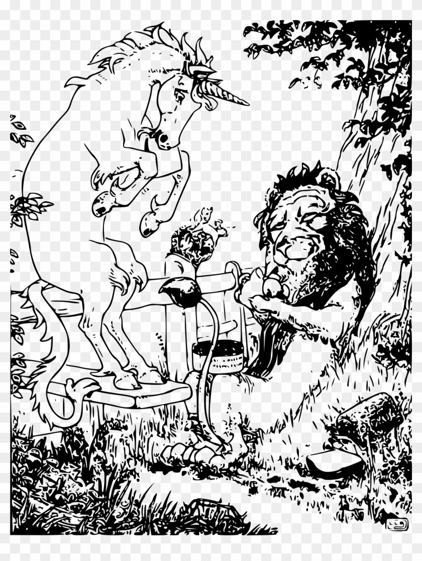 And Lion Eat Big Image Png - Unicorn Clipart