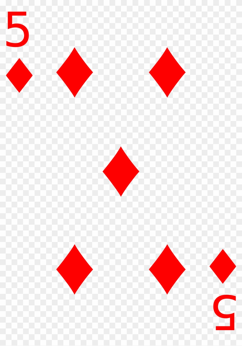 Diamond 5 Png - 6 Of Diamonds Card Clipart