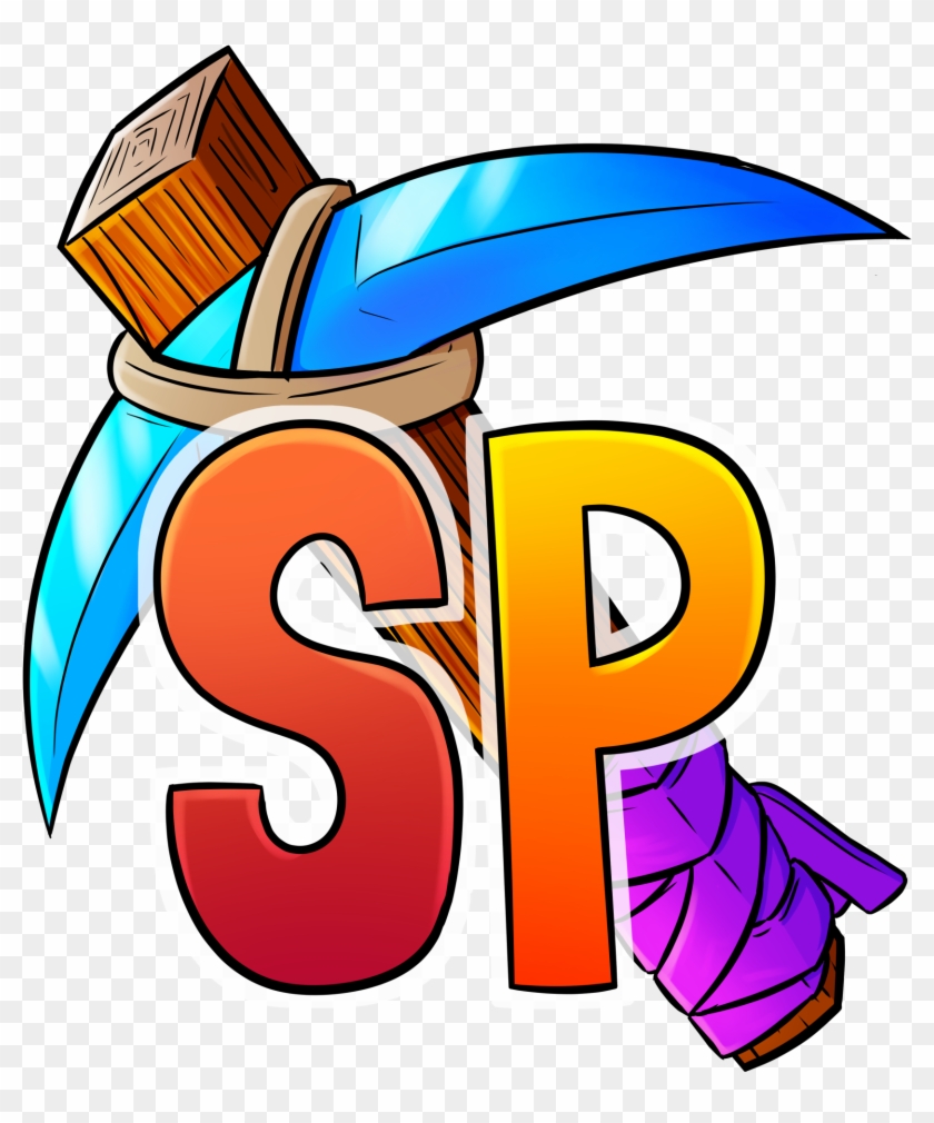 Server Icon With A Diamond Pickaxe And "sp" - Icon Sp Clipart