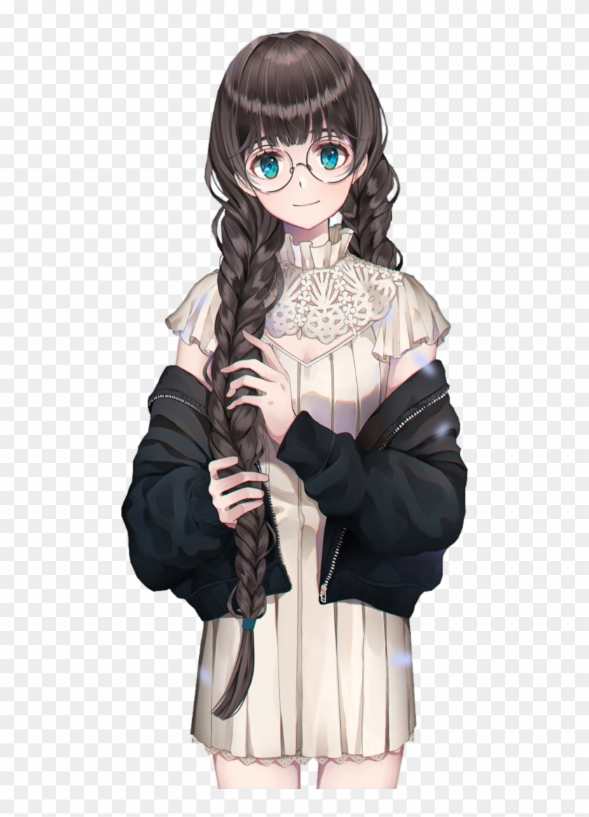 Anime Animegirl Glasses Braids 丸 メガネ 女の子 イラスト Clipart Pikpng