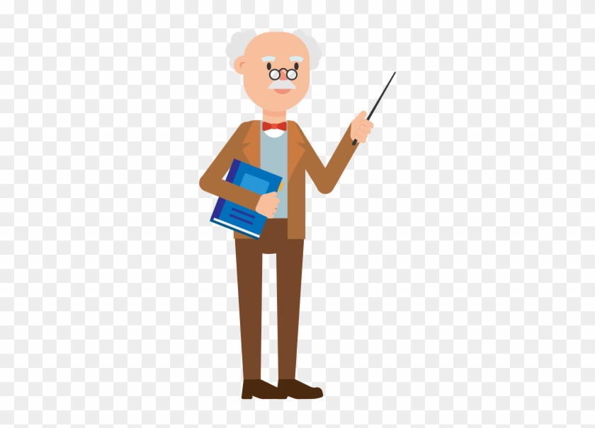 Professor Holding A Book Cartoon - Cartoon Clipart