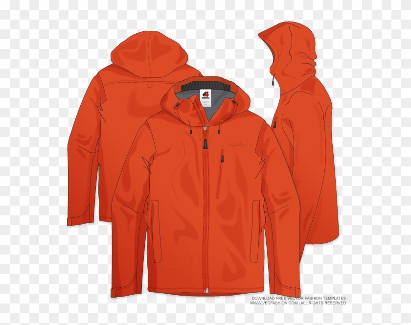 Men Climbing Jacket Template - Jacket Vector Clipart