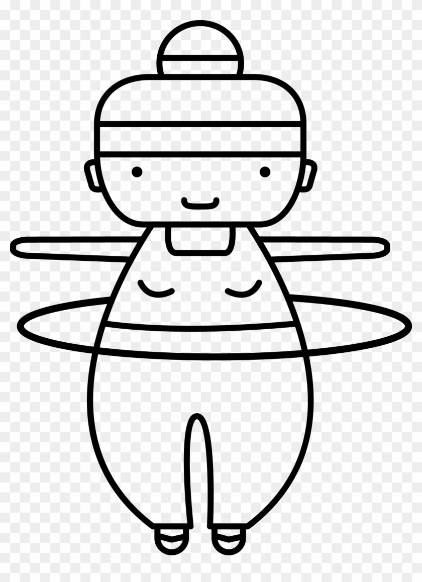 Digital Stamp - Hula Hoop - Line Art Clipart