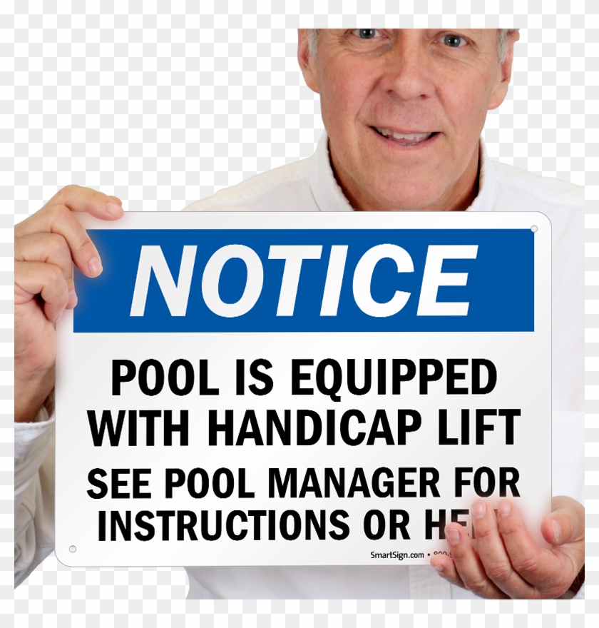 Pool With Handicap Lift Sign - Please Do Not Flush Signs Clipart #2666636