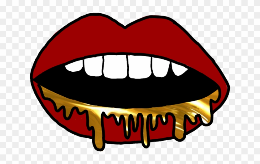 #gold #lips #drip #freetoedit Clipart #2667530