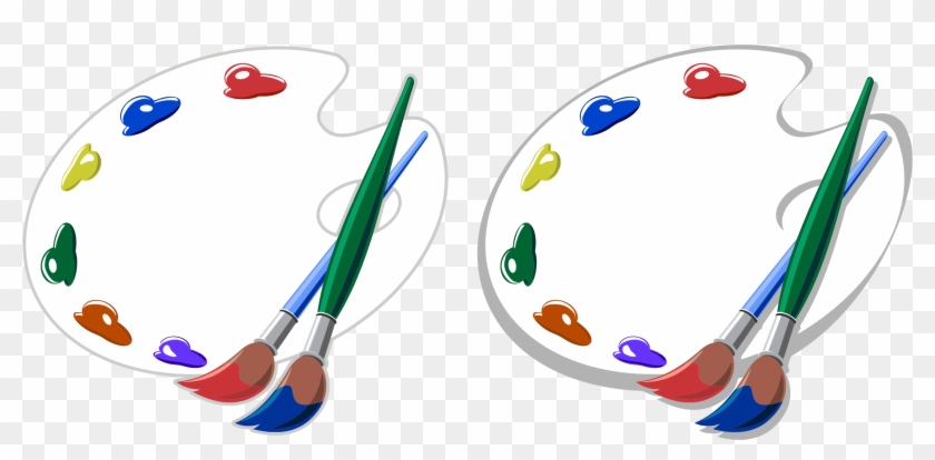 This Free Icons Png Design Of Artists Brushes And Palettes - Paintbrush Clipart