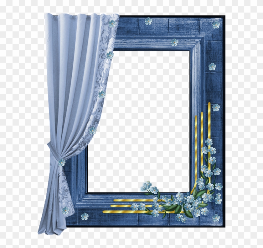 Blue Transparent Png Frame With Curtain Halloween Frames, - Transparent Photo Frames Free Download Clipart #2668380
