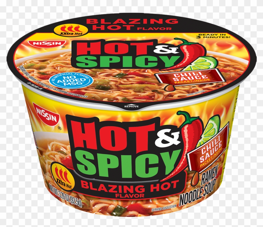 Nissin Bowl Noodles Hot And Spicy Blazing Hot Flavor - Nissin Hot And Spicy Blazing Hot Clipart #2669713