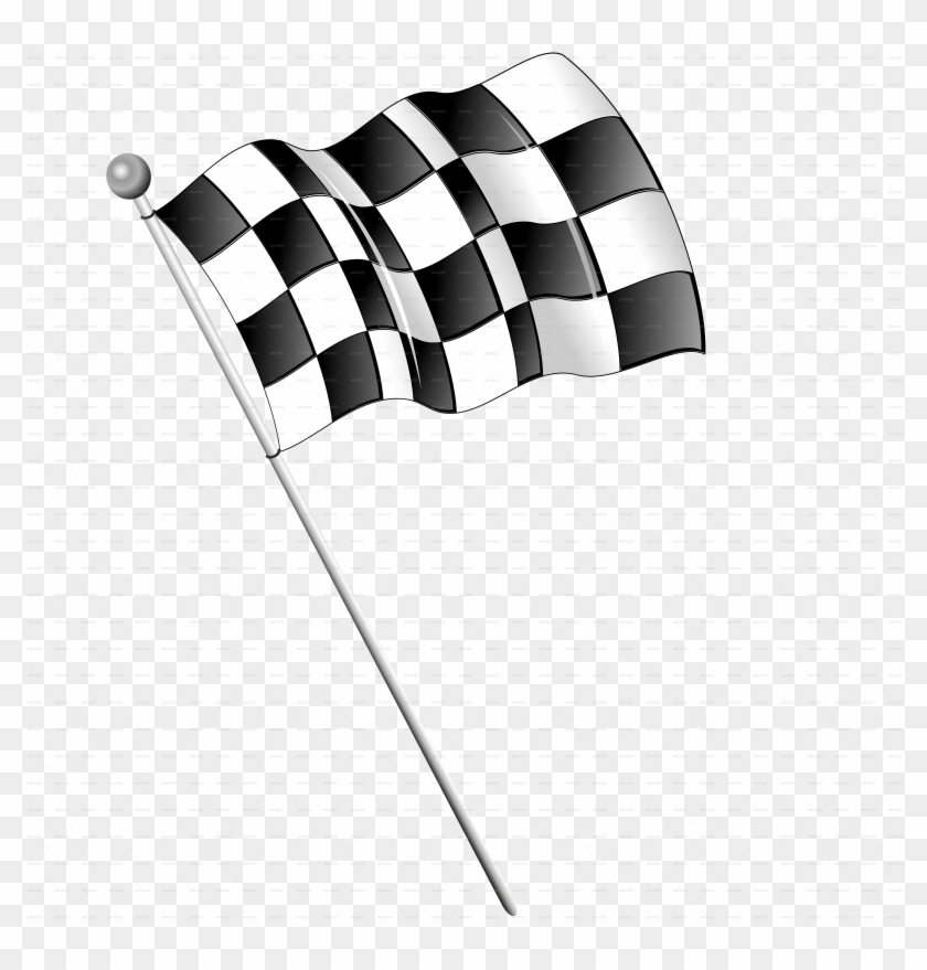 Flag Drawing Race Car - Formula 1 Car With Flag Clipart #2670036