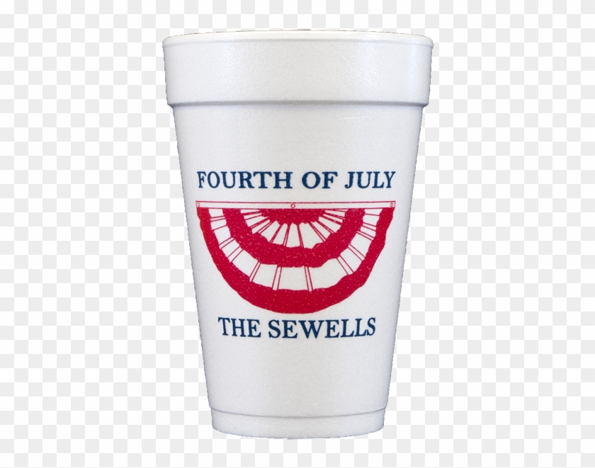 Patriotic Bunting Monogrammed Foam Cups - Pint Glass Clipart