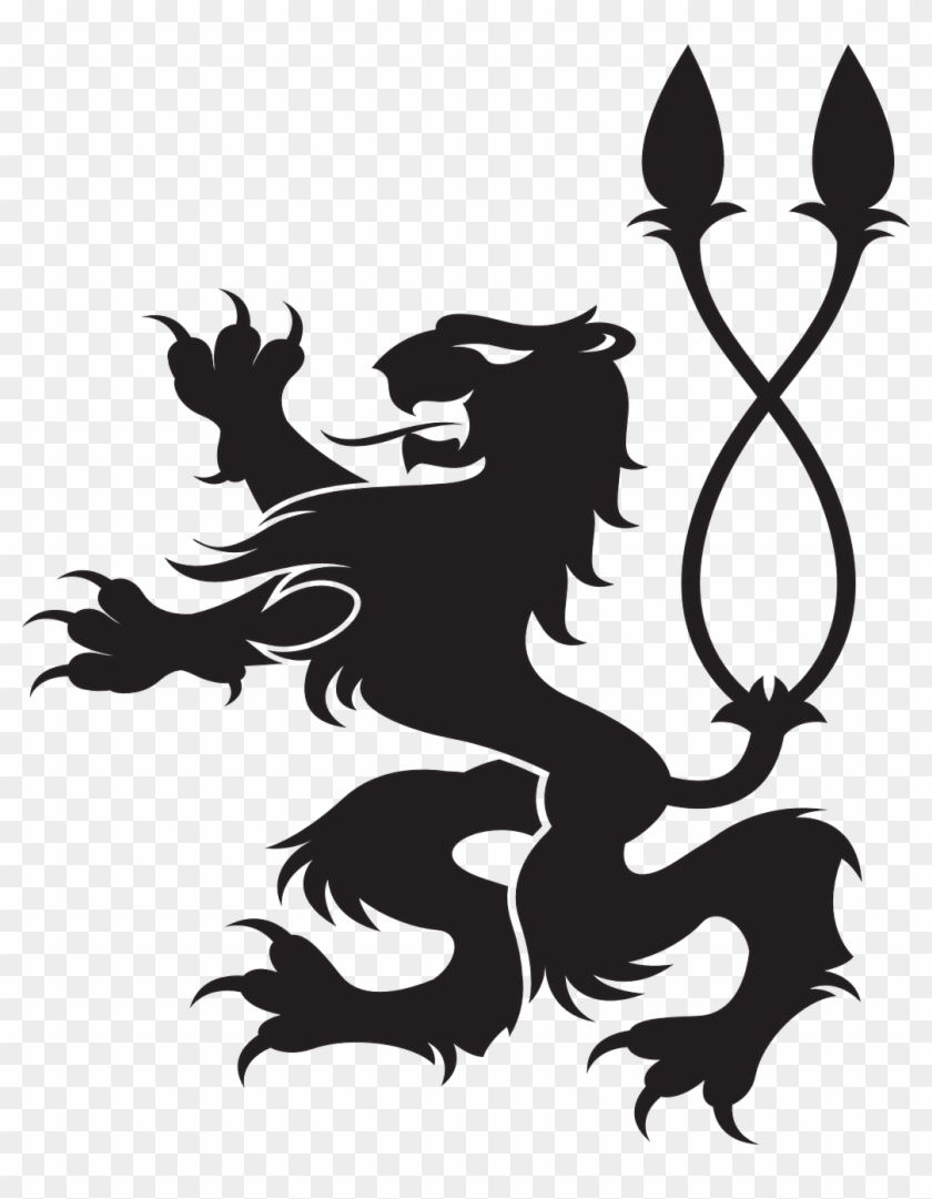 Lion Heraldic Animal Double Tail Png Image - Royal Lion Clipart