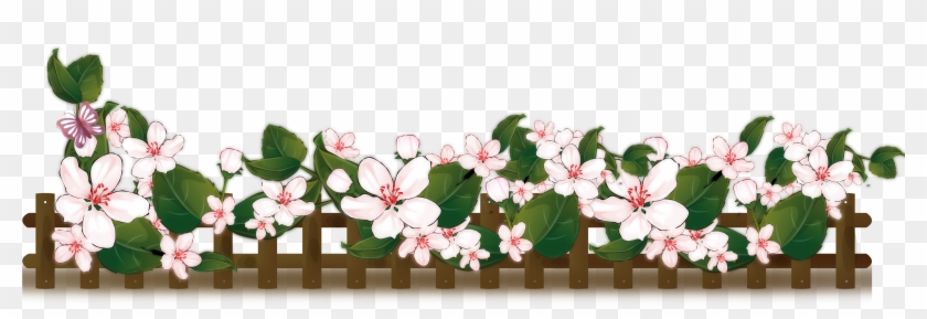 Fence Vector Flower - Background Babies Bed Clipart