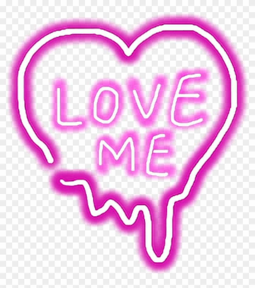 Sticker Neon Love Lights Heart Tumblr Aesthetic Png - Heart Clipart