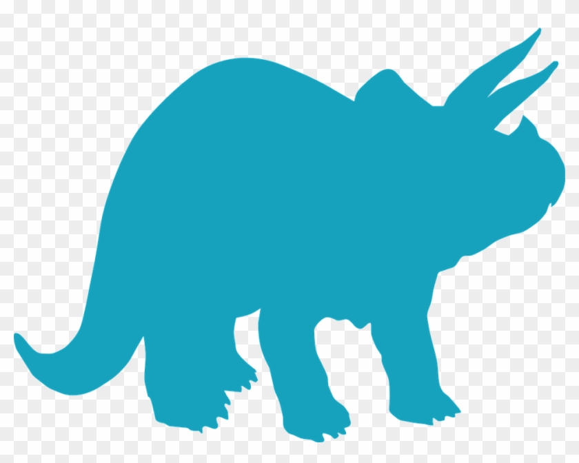 Blue Dinosaur Silhouette Clipart Free - Png Download #2671118